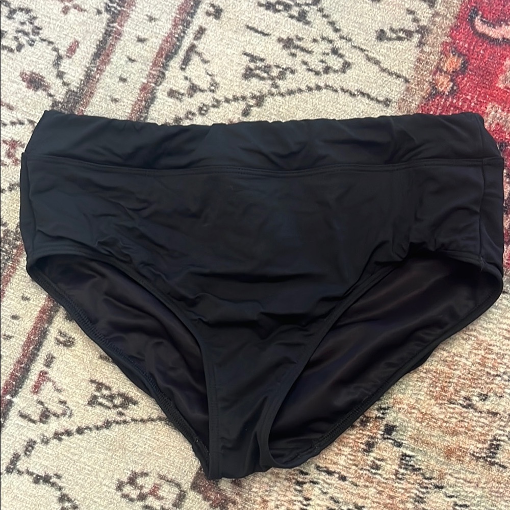 Lands' End Black high waisted swim bottom